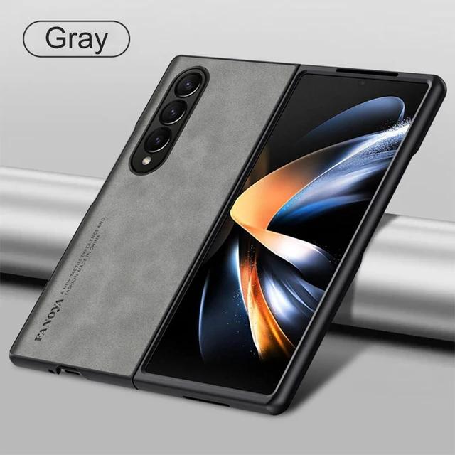 Для Samsung Galaxy Zfold4 Zfold6 Zfold Z Fold 5 4 3 Fold5 Fold4 Fold3 5G Силиконовый ударопрочный бампер Чехол из натуральной кожи овчины