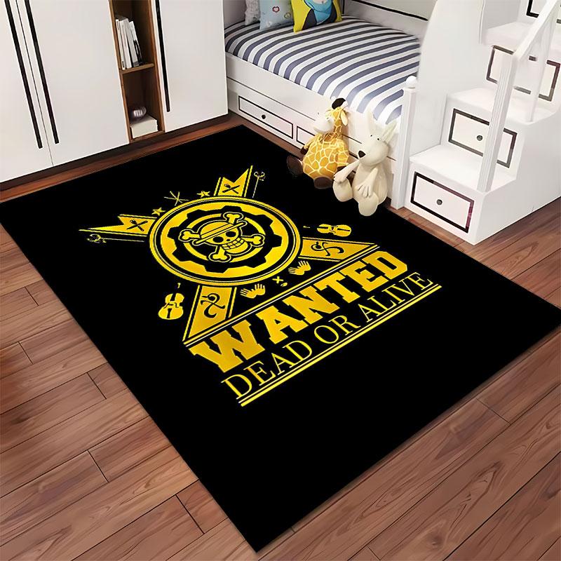 Pirate Themed Wanted Poster Rug suitable as a non-slip mat for the living room or bedroom sofa