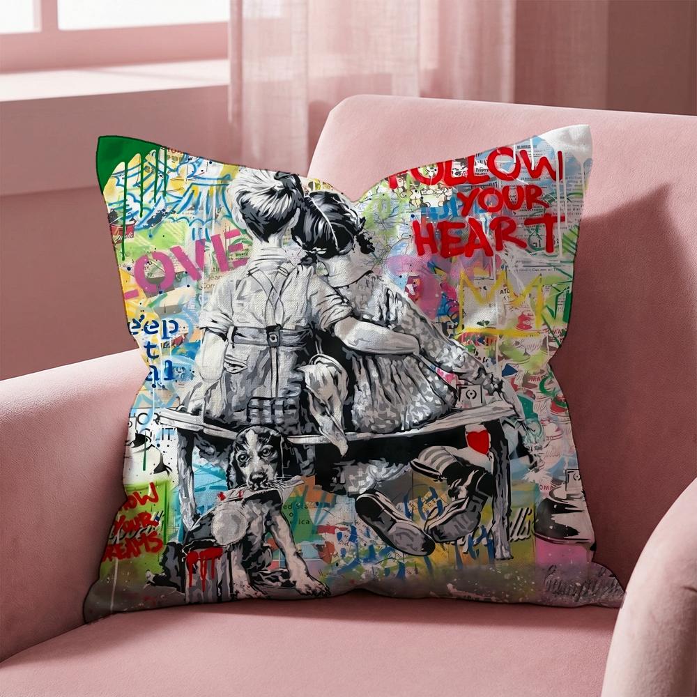 Чехол на подушку ARTIST B-Banksy, многоцелевой чехол для дома и автомобиля - Двусторонний, мягкий и прочный для ежедневного использования