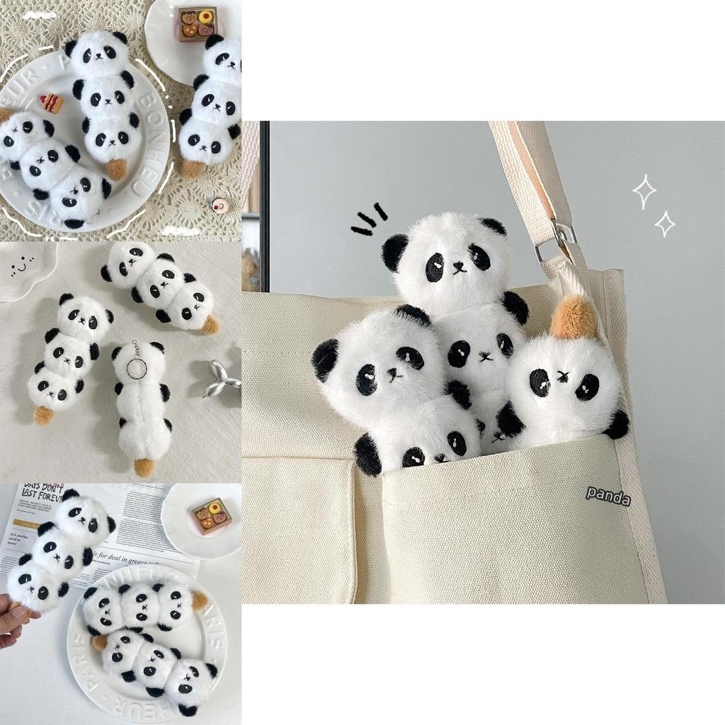 Cute Plush Cartoon Panda Backpack Charm With Lollipop Design Adorable Child Toy