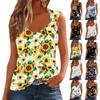Женская майка с V-образным вырезом, базовая, с принтом, повседневная, струящаяся, без рукавов, с глубокими боковыми вырезами для женщин