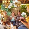 Jungle Theme Balloons Garland Sage Green White Gold Confetti Balloon Arch Kit Wedding Anniversary Home Birthday Party Decoration