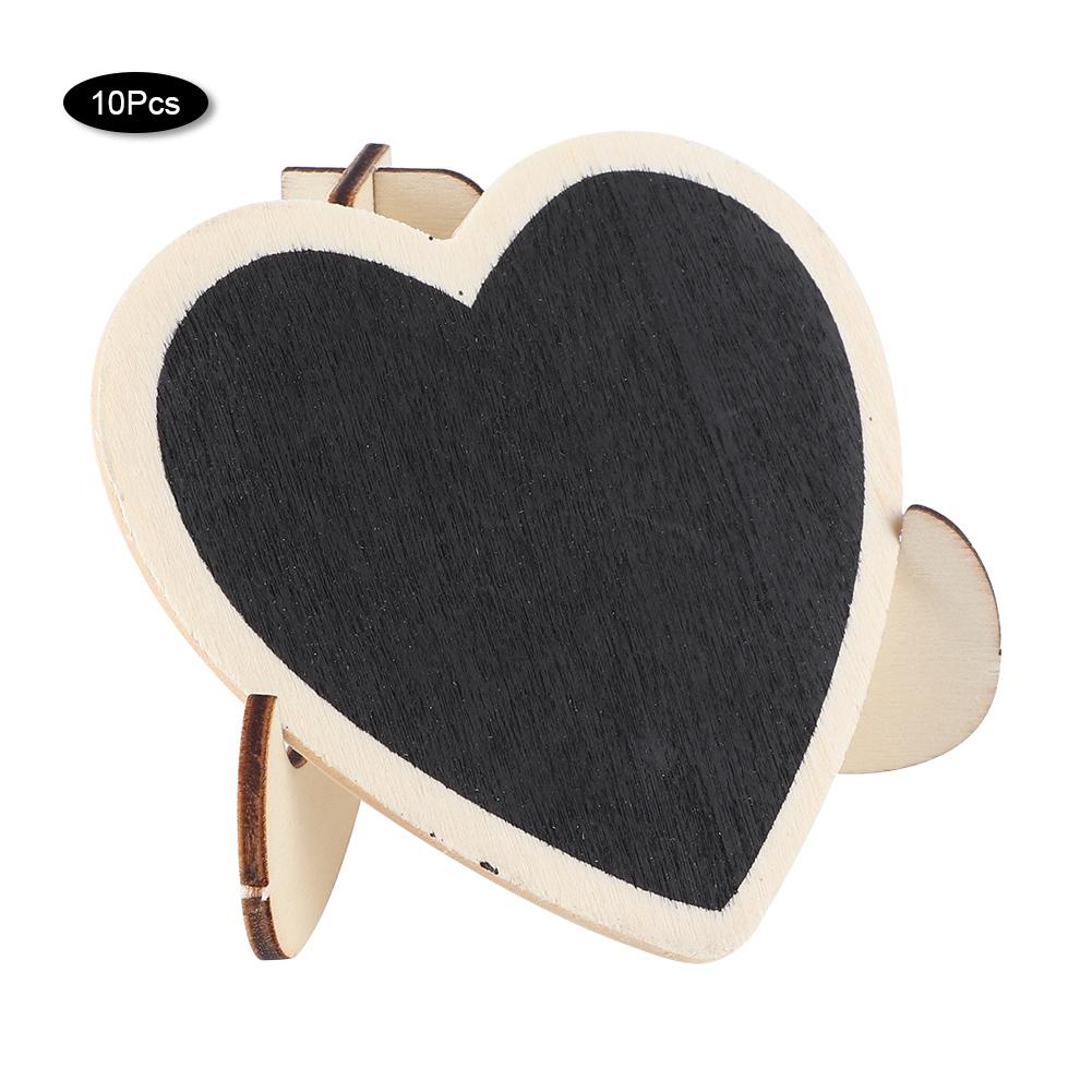 10Pcs Heart‑Shaped Blackboard Art Craft Display Message Board Wedding Decoration Ornament