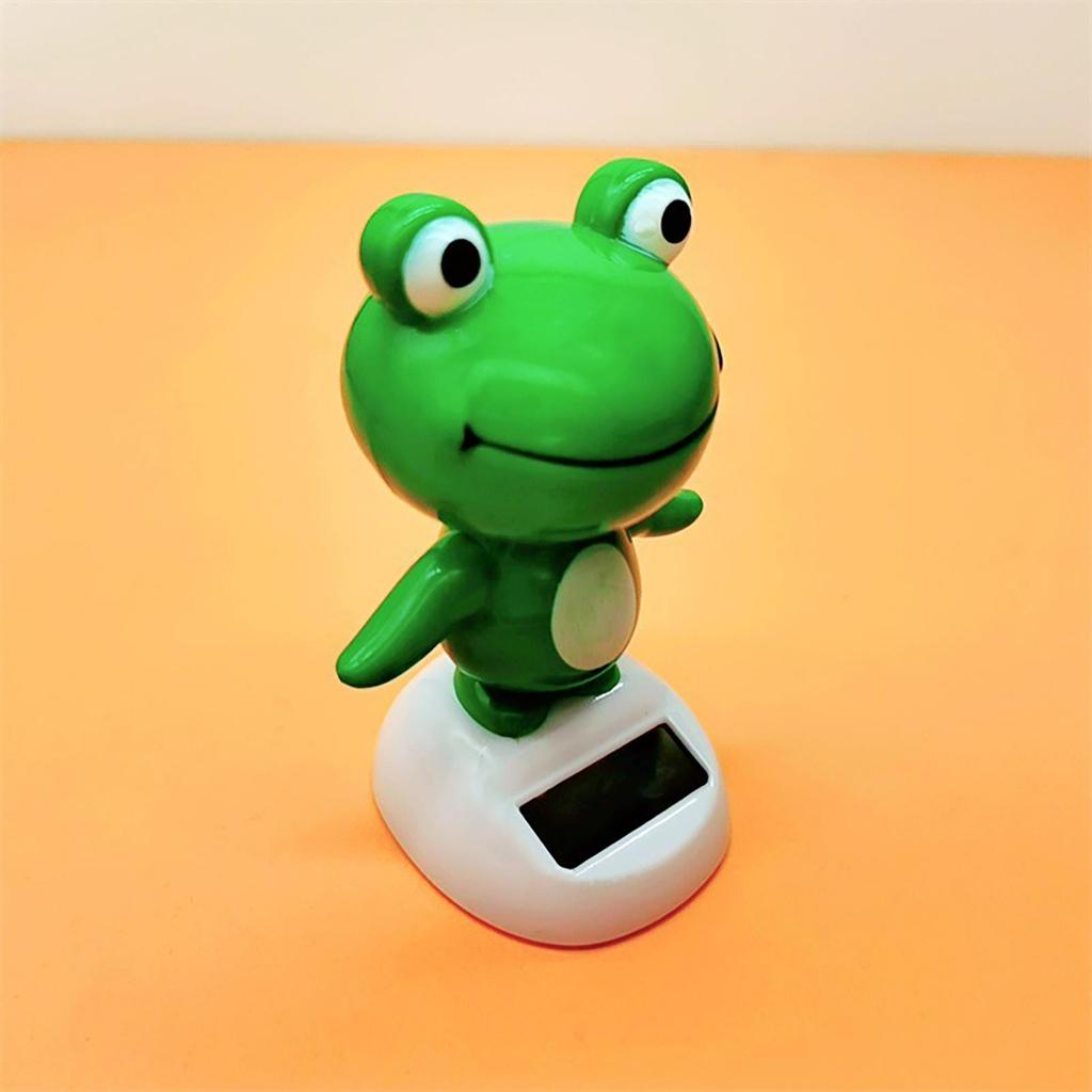 Cute Bobblehead Solar Powered Frog Solar Powered Shaking Head Dancing Car Ornament Animated Shaking Head Frog Car Decoration