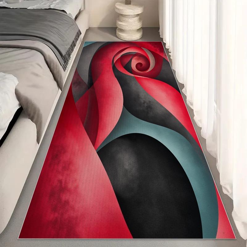 Abstract Geometric Style Living Room Big Rug, Easy To Take Care of Wear-resistant Bedroom Carpet, Soft Texture Kitchen Mat