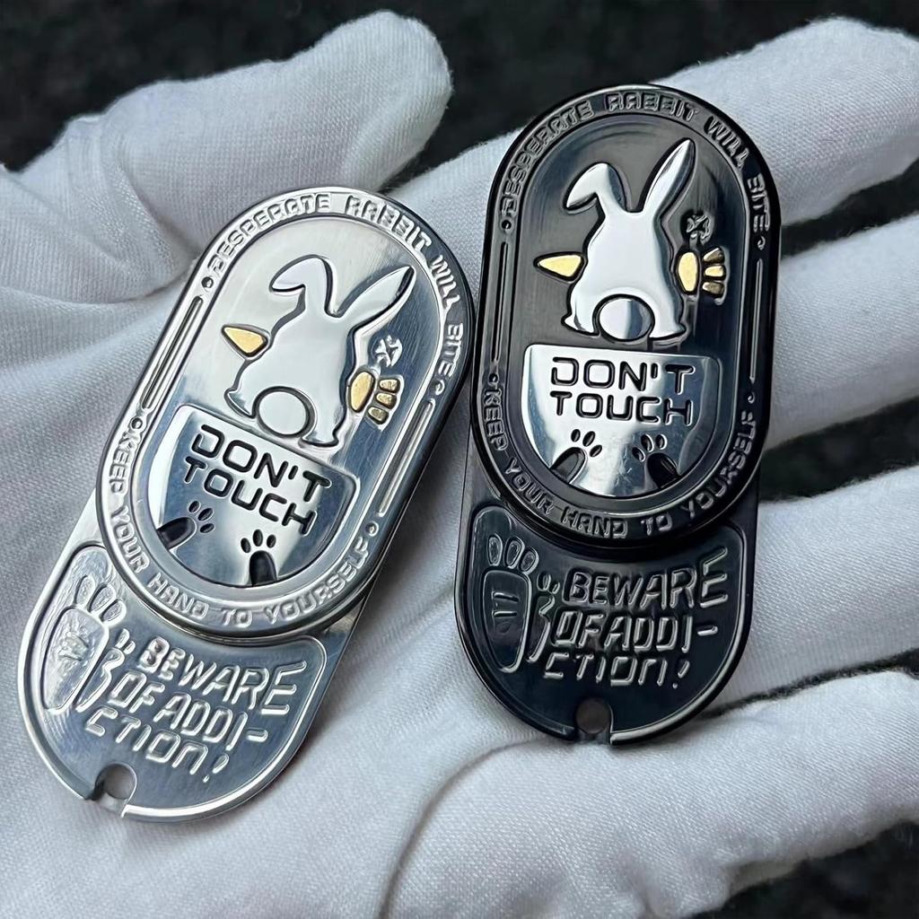 Edc Не Трогай Кролик Слайдер-Спиннер Монета с Тактильной Отдачей Бесконечное Вращение Нажимные Металлические Сенсорные Игрушки Спиннер Игрушка для СДВГ Игрушка-Спиннер
