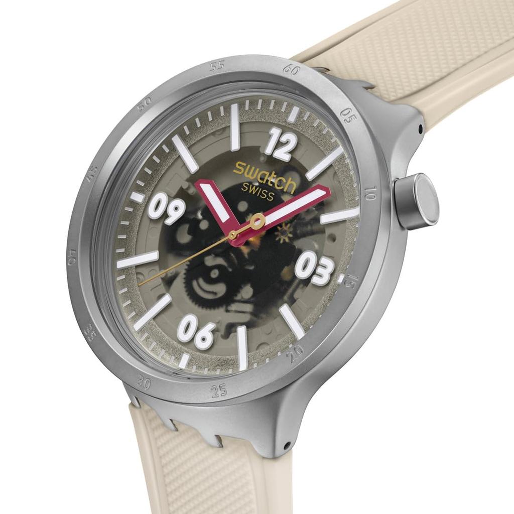 Swatch CONFIDENT MOMENT SB07S125 Beige Wristwatch,