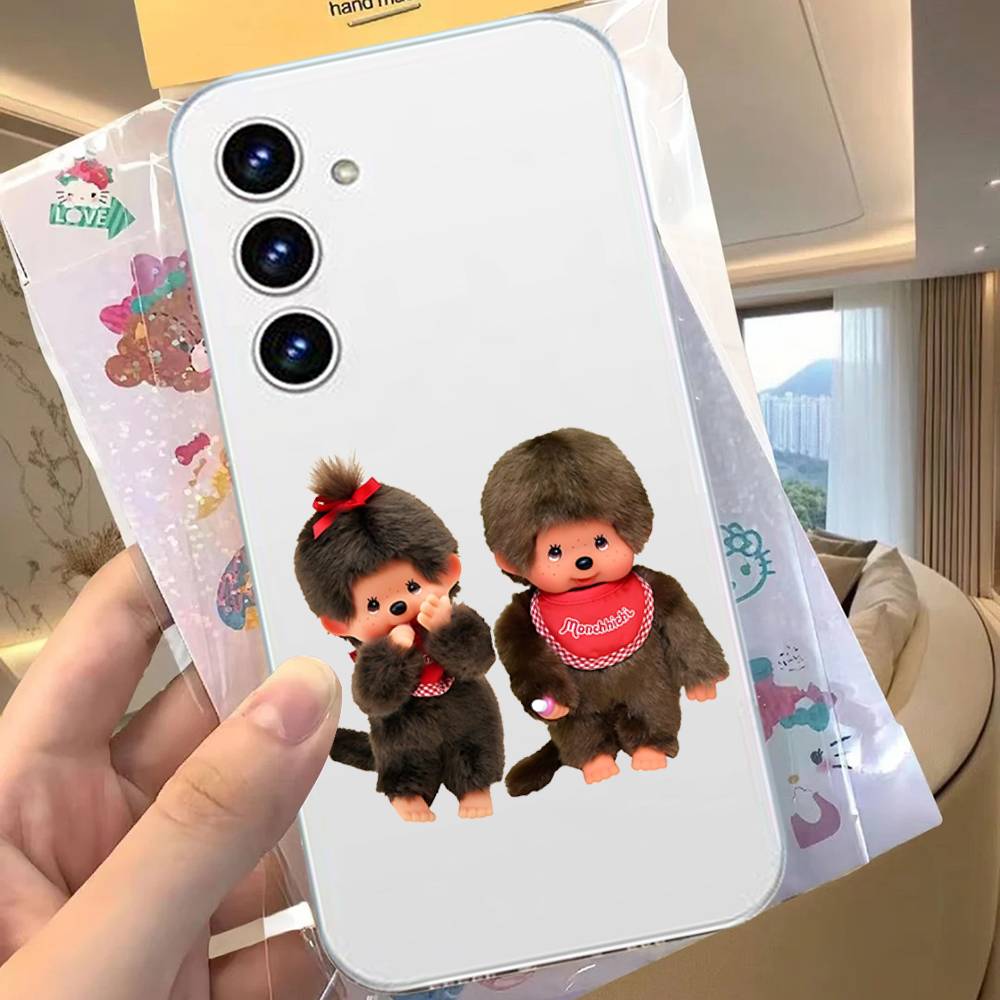 Cute M-Monchhichis For Samsung Galaxy A52 A12 A51 S21 Edge S22ULTRA S23 S20LITE Plus Ultra Transparent Cover