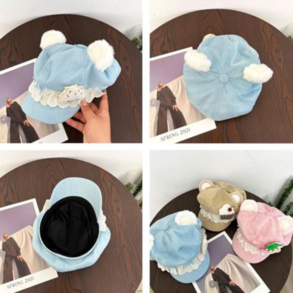 Lightweight Beret Hat 3D Cat Ears Cat Ear Cap New Cake Cat Ears Cap  Women