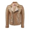 Мужская мотоциклетная кожаная куртка из натуральной овчины цвета верблюжьей шерсти, верхняя одежда для байкеров Café Racer