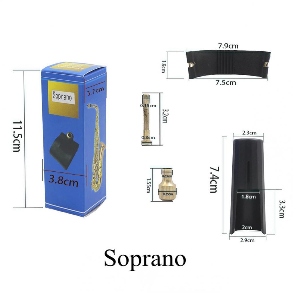 Universal Professional Black Plastic Saxophone Mouthpiece Cap PU Leather Ligature Clip for Alto Tenor Soprano Saxophone Prevent Chipping And Breaking