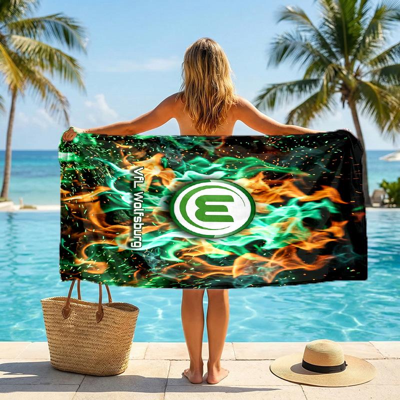 VfL Wolfsburg FC print Quick Dry Beach Towel Microfiber Absorbent Portable Travel Swimming Towel
