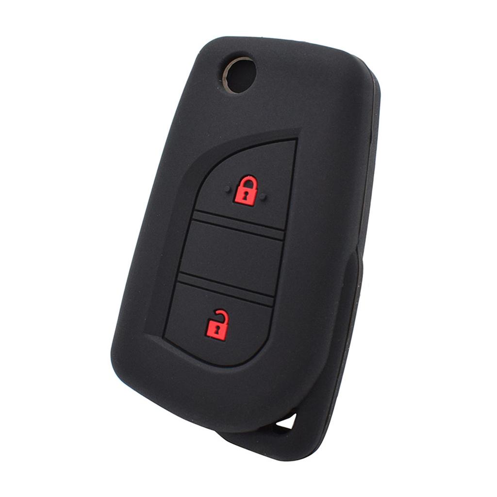 Силиконовый брелок для автомобиля, чехол с дистанционным управлением, брелок для ключей, кольцо с 2 кнопками, защита для Toyota Corolla Highlander Rav 4 Yaris Camry