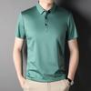 Летняя мужская рубашка поло с короткими рукавами и лацканами из шелка Mulberry, повседневная однотонная мужская футболка с короткими рукавами