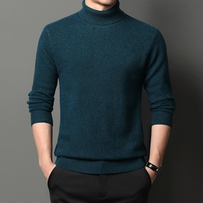 Мужской свитер, теплый и удобный пуловер с длинными рукавами, водолазка, мужская одежда