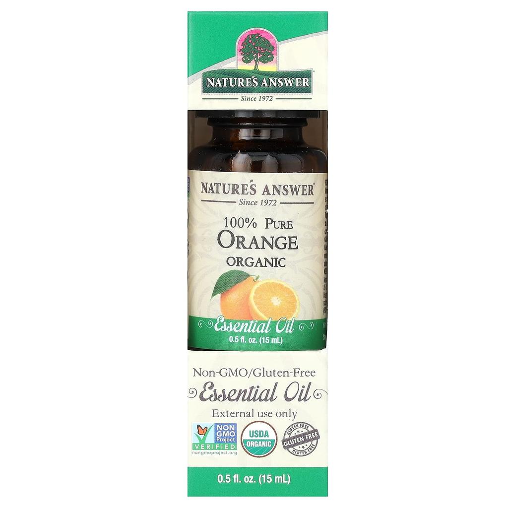 Nature's Answer Organic Essential Oil, 100% Pure Orange, 0.5 Fl Oz (15 Ml)