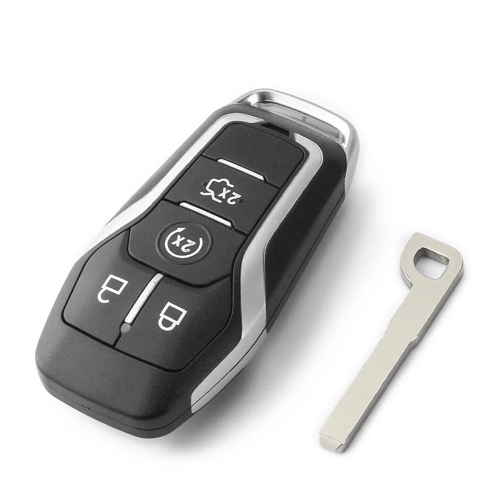 KEYYOU For 2015 2016 2017 Ford F-150 Explorer Edge Mustang Fusion Fob 3/4/5 Buttons Remote Smart Car Key Shell Case