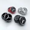 New C200 E200  For Mercedes Benz For Mercedes Benz AMG 4pcs 75mm Black Red Raised Car Styling Wheel Center Cap A0004000900
