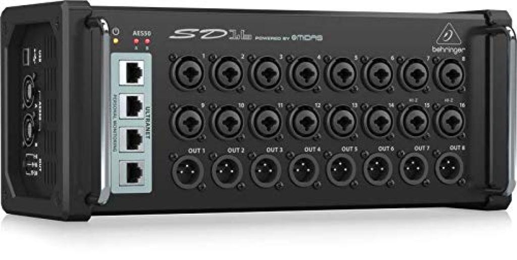 Behringer Stage Box 16 AES50 Connection Совместим с X32 Оснащен 16 предусилителями MIDAS Design XLR Combo Jack Оснащен стойкой терминалов ULTRANET
