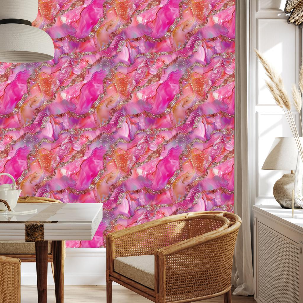 Ink purple and powder pink wallpaper for living room and bedroom 50x1000
