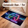 Game Controller Theme Crystal Velvet Floor Rug Personalized Custom Name Text Warm Carpet Home Decoration