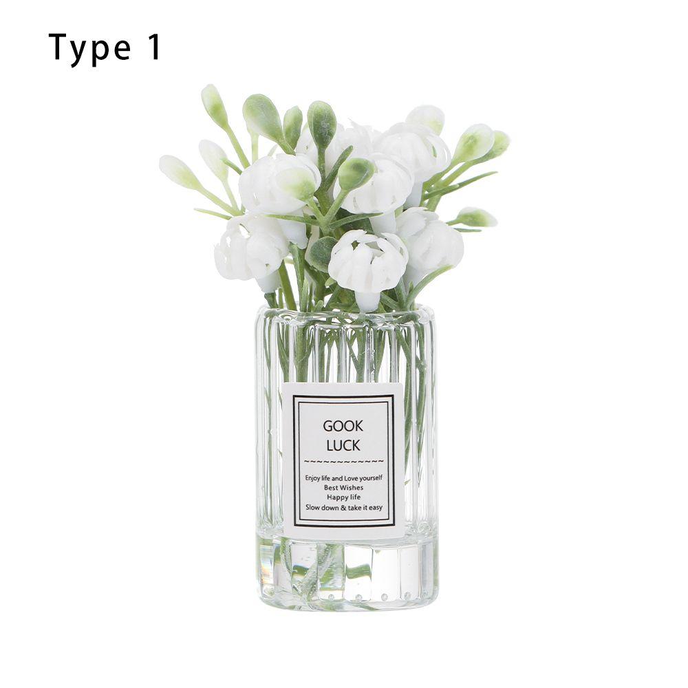 1/12 Dollhouse Miniatures Mini Jasmine Flower Vase Bottle For Doll House Kitchen Furniture Decor Accessories Simulation Toys