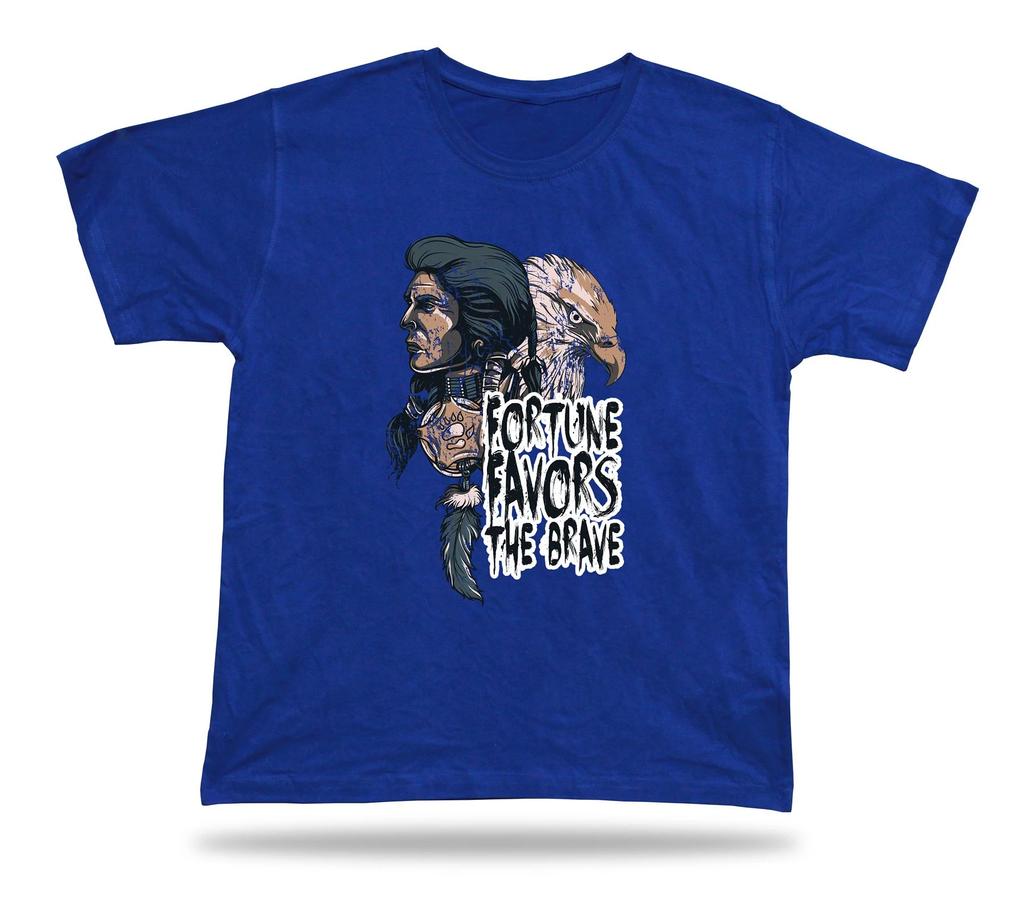 Fortune Favors The Brave Eagle Warrior Modern TShirt 100 Cotton ONeck Short Sleeve Summer Casual Mens Tshirt Streetwear