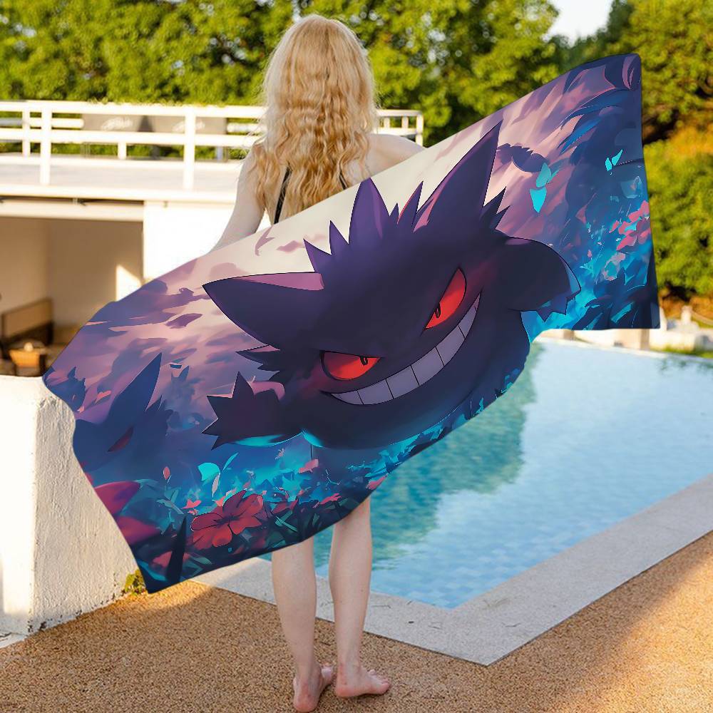 Classic Handsome G-Gengar Game Anime Beach Swimming Towel Soft Absorbent Washcloth Children's Gifts for Kids Travel Camping Gym
