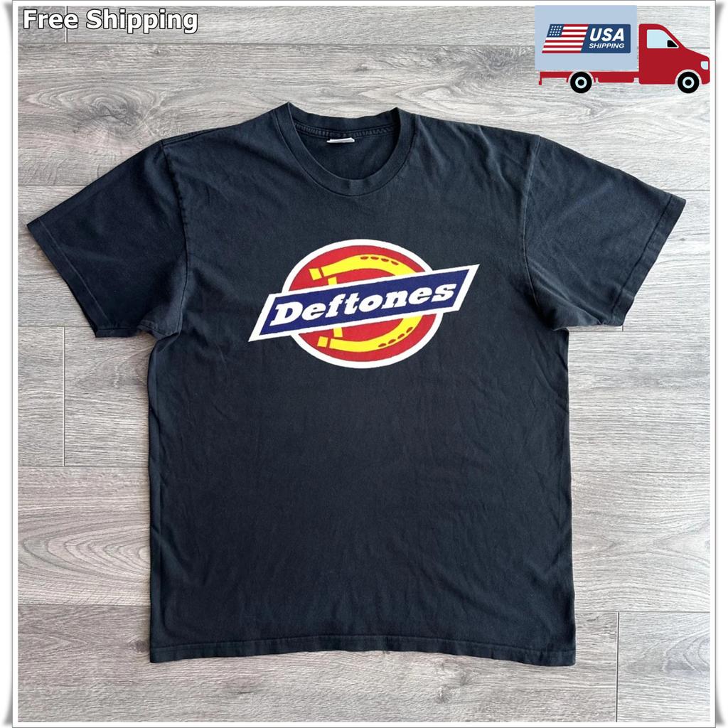 New Deftones Dickies Logo, Heavy Cotton Black Unisex T-shirt Size S-5XL