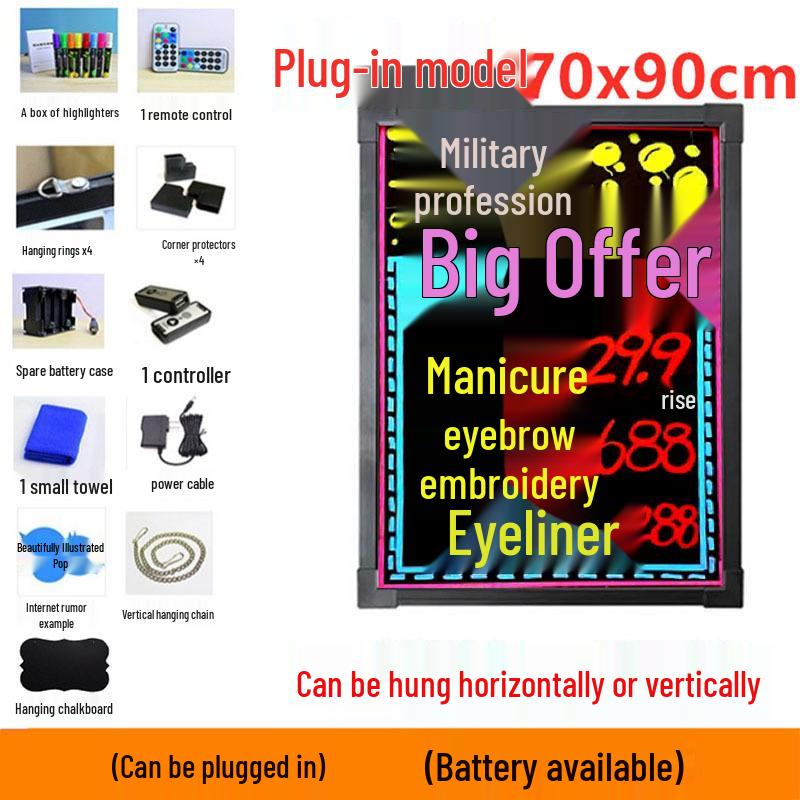 Светодиодная меловая доска - Светящаяся рекламная доска-меню