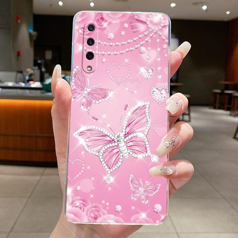 For Xiaomi Mi 9 Lite Case Clear Luxury Fashion Butterfly Flower Soft TPU Silicone Cover For Xiaomi9 9Lite Transparent Phone Case