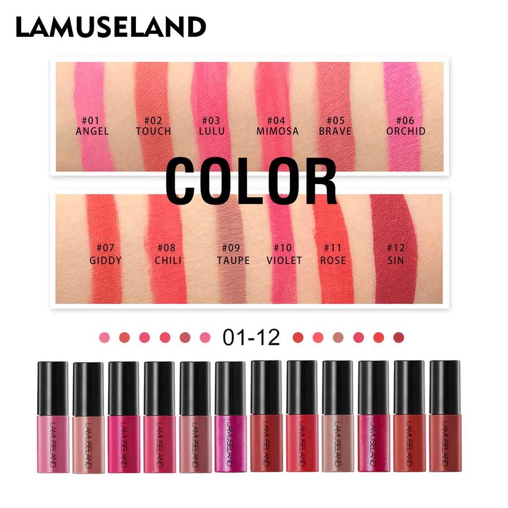 12Colors/Set Mini Cute Long-Lasting Lipstick Matte Mini Lip Gloss Waterproof Travel Kit