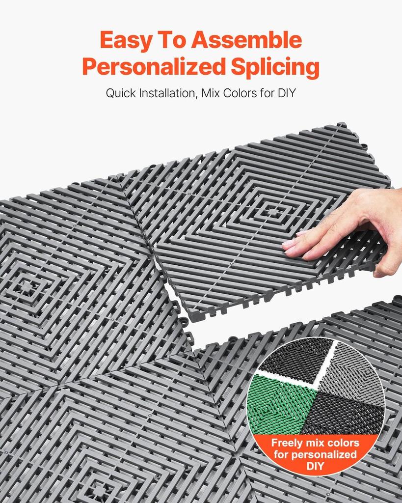 Drainage Mat Interlocking Drainage Cushion 12” x 12” Modular Floor Tile