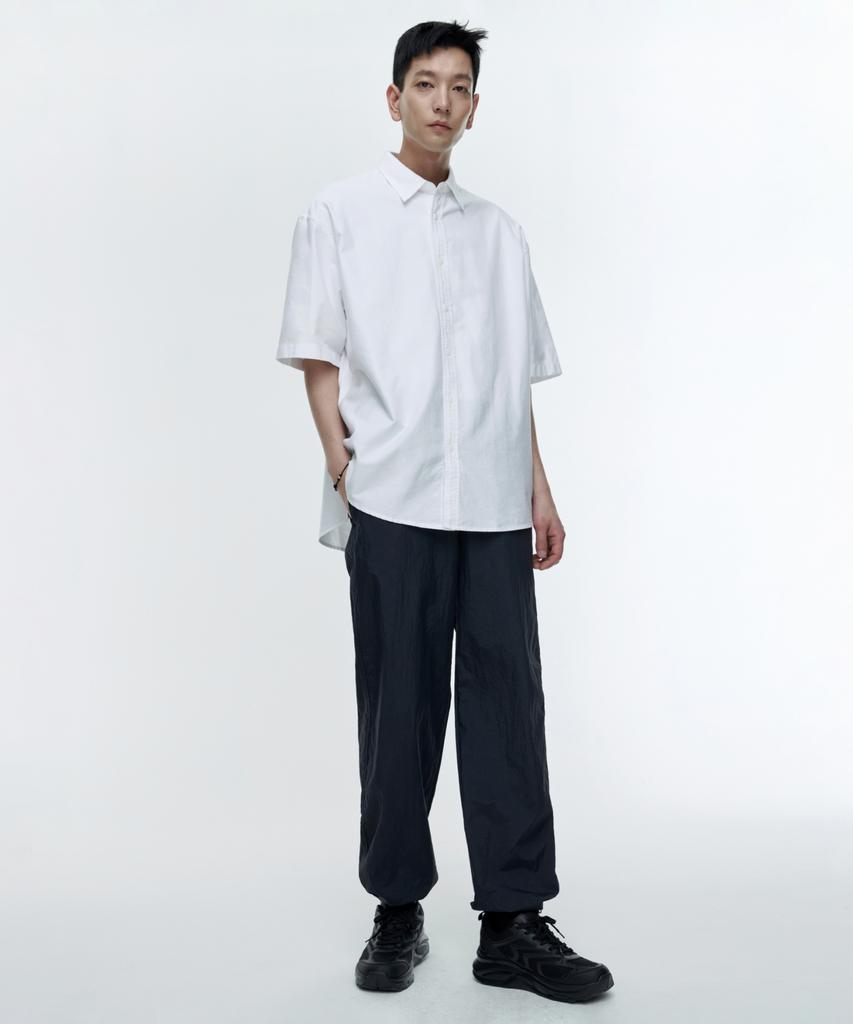 MUSINSA STANDARD Oversized Oxford Short Sleeve Shirt [White]