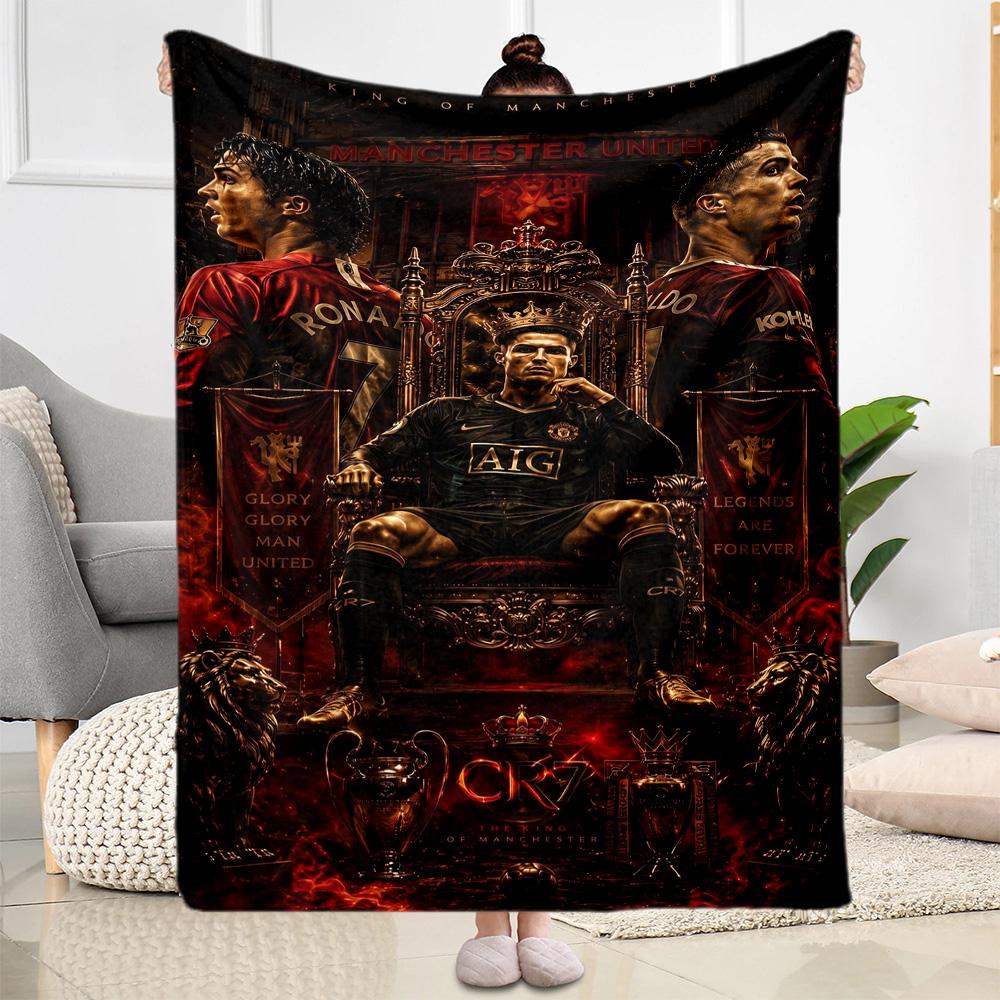 Ronaldo's Legacy Football Blanket Soft Warm Cozy Suitable for Bed Picnics Sofa for All Seasons Stylish Decor Suitable for Gifting Relatives and Friend
