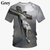 New Summer Christian Jesus Cross Pattern 3D Printing Casual Short-sleeved Unisex T-shirt Tops