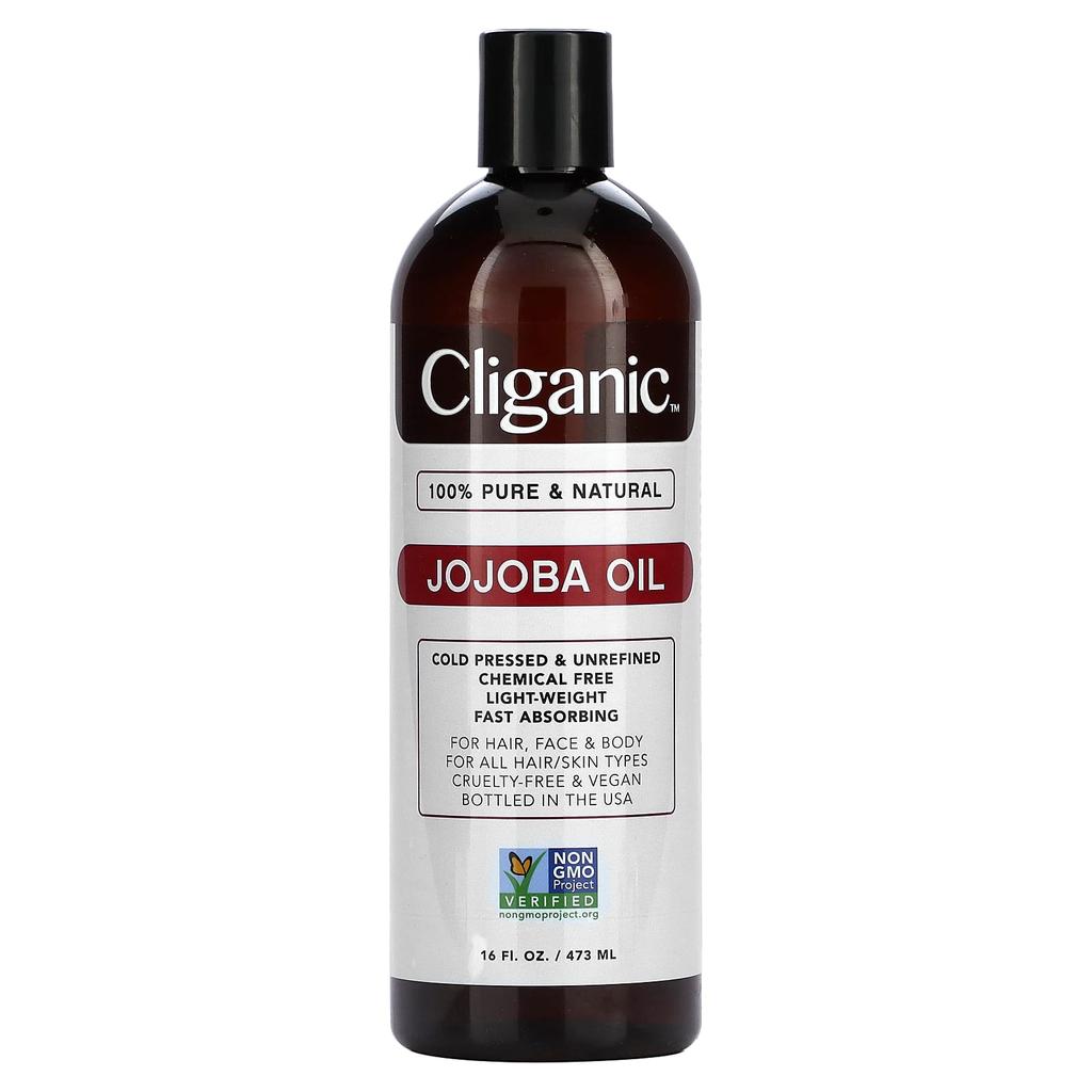 Cliganic 100% Pure & Natural, Jojoba Oil, 16 Fl Oz (473 Ml)