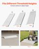 Door Threshold Ramp, 87 mm Rise, Aluminum Alloy Threshold Ramp Rated 363 kg Load Capacity, Handicap Ramps for Home Steps for Wheelchair, Scooters,
