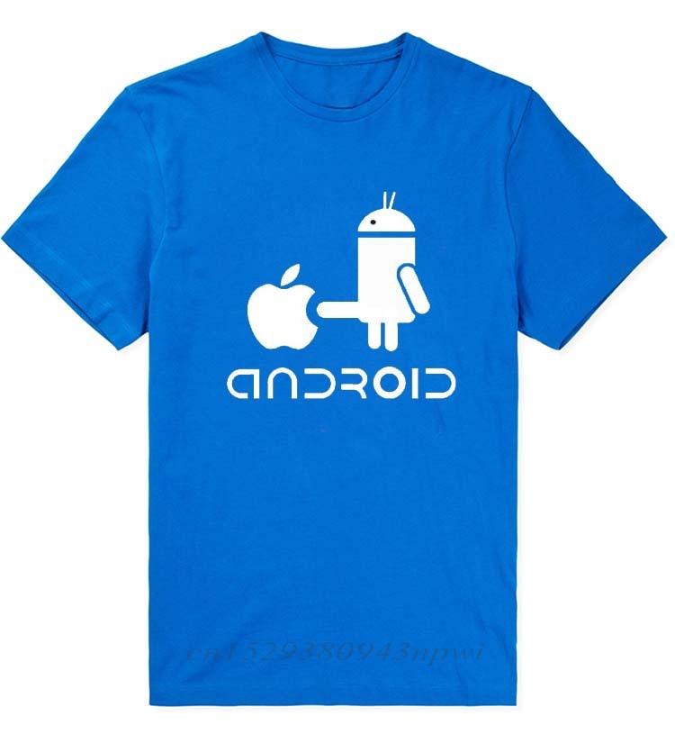 Модные мужские футболки Робот Android Мужская футболка логотип с юмором напечатанная смешная футболка с коротким рукавом Круглый вырез Футболки с контрастной отделкой