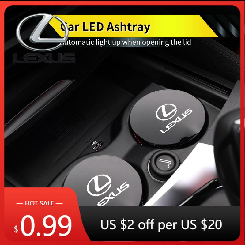 Interior Stickers Car Aluminum Ashtray ABS Flame Retardant Cigarette Case Auto Accessories For Lexus UX250h RX450h CT200h RX400hMI8