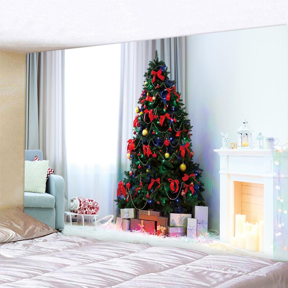 Украшение дома Рождественский гобелен с принтом снега в стиле бохо Спальня Гостиная Настенный декор Фон Ткань Tapeçaria de Natal