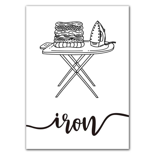 Таблица процедур стирки, настенная живопись, печать на холсте, декор для прачечной, схема стирки, постер, художественная живопись, картина Cuadros