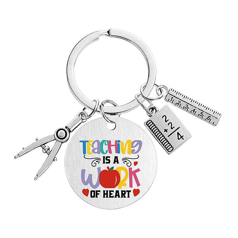 Teacher Key Chain Thank You Teacher Text Popular Pendant Key Chain Teachers'Day Pendant Gifts For Teachers