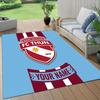 Custom Name Toronto FC2 Flannel Pattern Square Carpet,Area Rug,Carpet Rug for Living Room Bedroom Sofa Playroom Decor,Non-slip Floor Mat