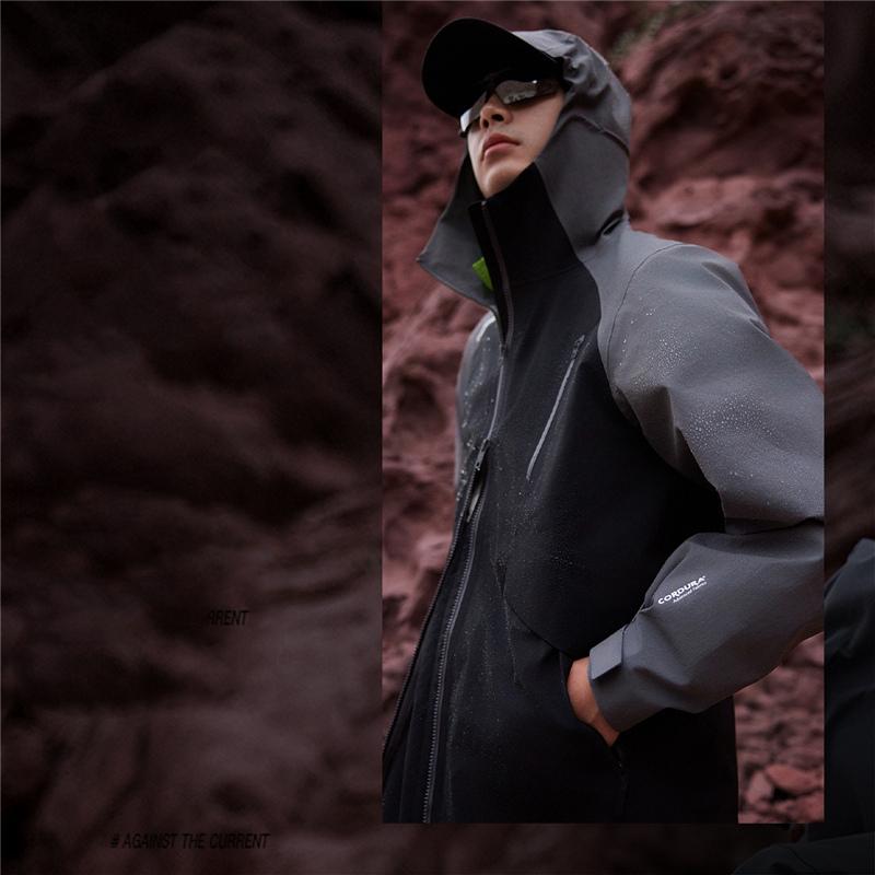 Li Ning CF Su Wan Long Jia Series Professional Anti-Rain Outdoor Windproof Rain Jacket With Hood Unisex Jacket Black AFDT825-1