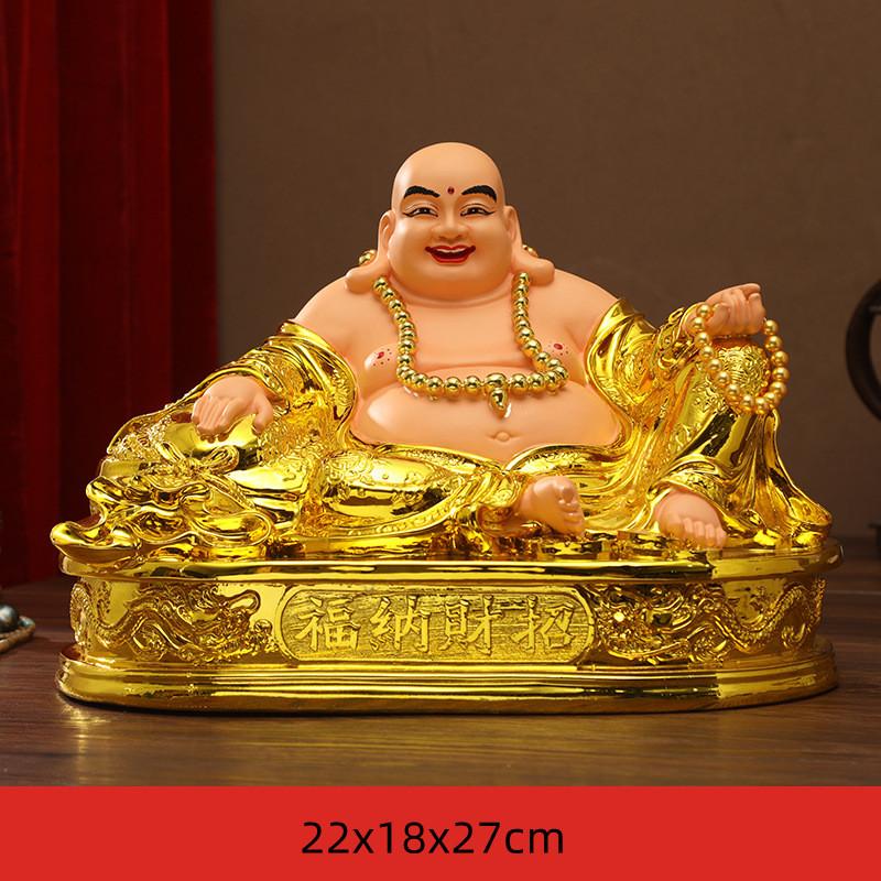 Home Decoration Accessories Wealth Recruiting Maitreya Buddha Ornament Offering Buddha Statues At Home Resin Handicrafts 1pcs