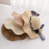 Elegant Women's Sun Hat with Mesh Trim & Faux Pearl Ribbon - Wide Brim, UV Protection Straw Beach Cap for Travel