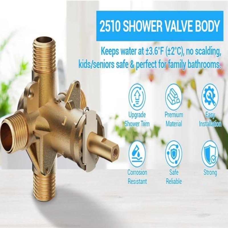 Temperature Adjustable Brass Valves Model 2510WL with Anti Scald Protection Ensuring Safe Water Control for PEX IPS Pipes