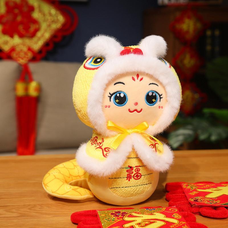 Очаровательная плюшевая подушка-змея, мягкая набивная игрушка для процветания и удачи, подарки