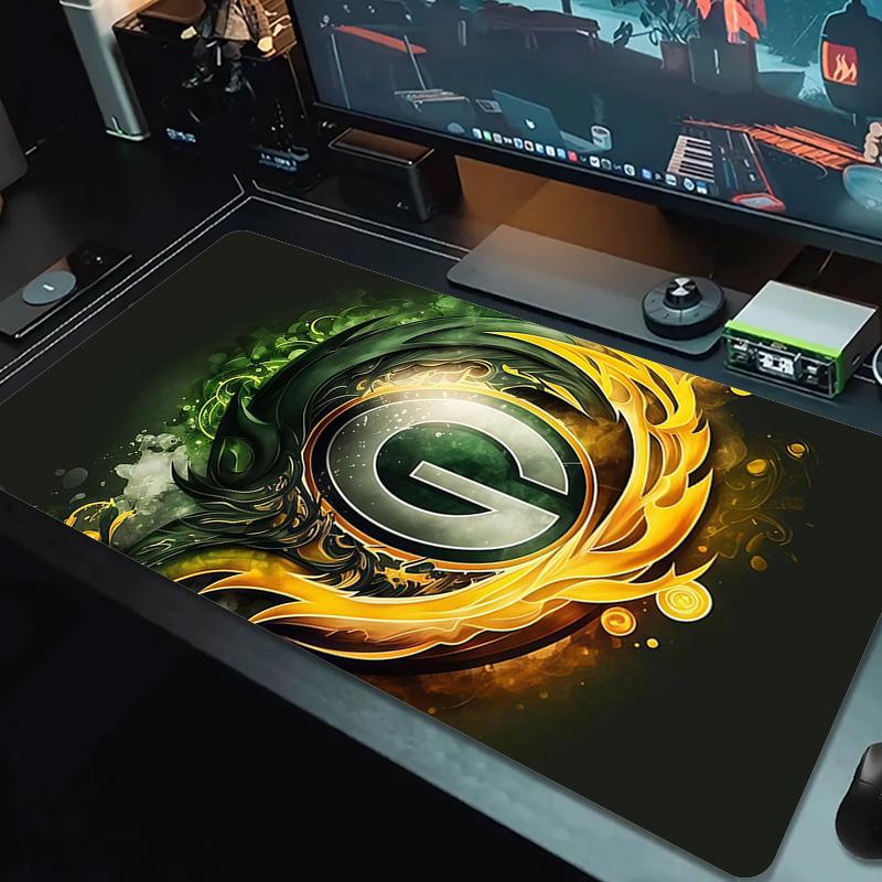 Green Bay Packers Print Cushion Non-slip Laptop Tablet Big Mousepad XXL Mat Mini PC Playmat With Lock edge